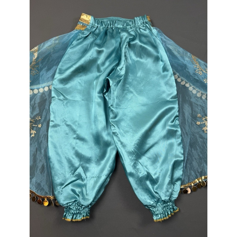 DISNEY PRINCESS JASMINE SEQUIN TEAL HAREM PANTS HALLOWEEN‎ COSTUME - Picture 13 of 15